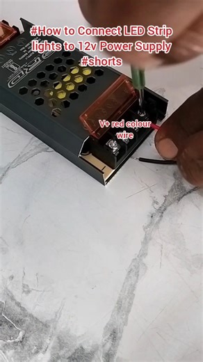 #How to Connect LED Strip lights to 12v Power Supply #shorts