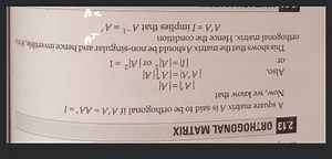 2.13 ORTHOGONAL MATRIXA square matrix A is said to be orthogon... | Filo