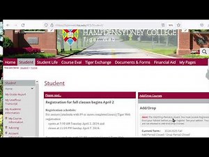 Registering for Classes Using TigerWeb