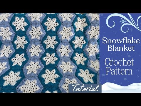 Christmas Snowflake Blanket Crochet Pattern Tutorial.