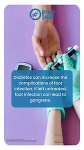 Diabetes presents a heightened risk of foot infections, potentially leading to severe complications like gangrene if left untreated. Recognizing symptoms early and seeking prompt medical attention is crucial for individuals with diabetes to prevent such outcomes. Stay vigilant for signs such as swollen skin, changes in colour, or persistent pain, and prioritize foot health to mitigate risks associated with diabetes. #ManagingDiabetes #DiabetesEffectOnFoot #Diabetes #BeyondSugar #Gangrene #Sympto
