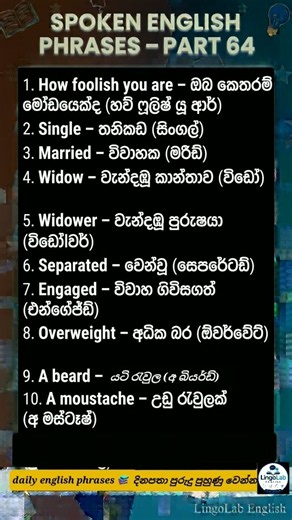 Daily English Phrases with Sinhala Meaning 📚✨ #learnenglish #englishspeaking #foryou