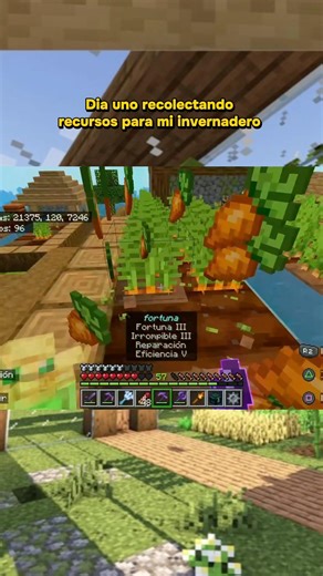 Dia 1 recolectando recursos para mi invernadero #minecraft #gaming #fypシ