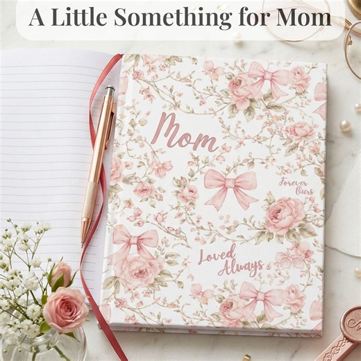 Floral Mom Journal Gift Notebook for Mom With Bows Birthday Gift Idea Vintage Roses Writing Journal for Her Shabby Chic Keepsake Notebook - Etsy