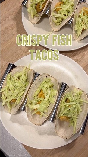 Crispy Fish Tacos with Avocado Slaw 🌮 Recipe in description! #dinnerideas #foodinspo #easyrecipe