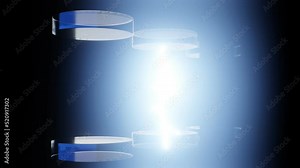 graphic of the slow motion lightning effect sparking in the blue technology capsule with abstract sequence on the scene digital sci-fi background, 3D rendering Stock Video