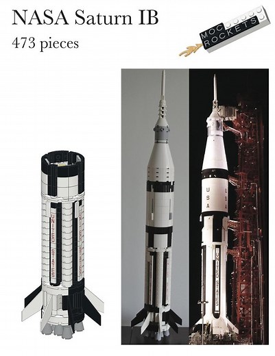 LEGO MOC-18166 Saturn IB booster (Saturn V scale) (Space 2018)