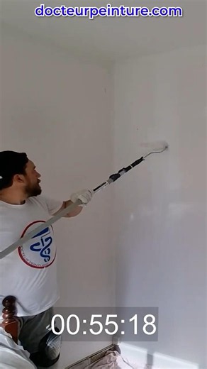 ⏱️ Peindre un mur en 3 min chrono ! #renovation #docteurpeinture #peindre