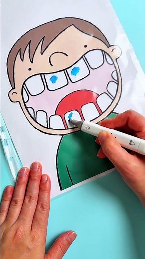 Tooth Time! 🦷 Fun DIY Game to Learn Teeth Brushing! #kidslearning #hygiene #fun #papercraft #shorts