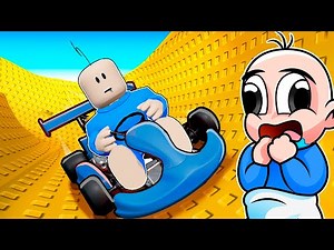 ¡MONTA un CARRITO por el TOBOGÁN MÁS LARGO de ROBLOX! 🎢🤣 BEBE NOOB