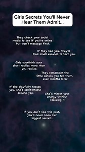 344K views · 3.5K reactions | Girls have secrets they’ll never tell you… but now you know. 狼 #GirlsSecrets #MindBlown #ThingsSheDoes #DatingTips #PsychologyFacts #UnspokenRules #Crush #Relationships #DidYouKnow #StayWoke | Psychology Unlocked | Facebook