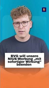 BVG wants to end our NIUS advertising "with immediate effect".