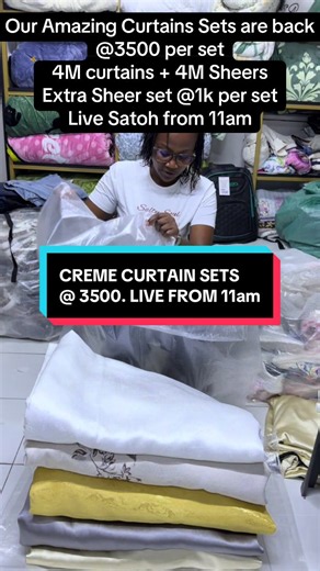 Creme Curtain Sets 4M Sheers — KSh 3,500 per Set