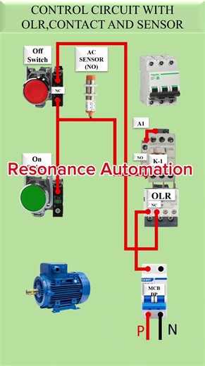Industrial Motor control with sensor #electrician #electronicsengineering #control #Industrial