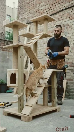Building a Luxury Giant Cat Tree from Scratch | Ultimate DIY Woodworking Project 🐱🪵