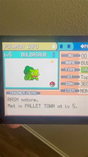 My 1319 SR Shiny Bulbasaur in Pokemon FireRed #pokemon