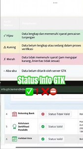 Keterangan Status Info GTK | Hijau, Kuning, Merah, Abu ✅❗️❌⛔️ #dapodik #ppg #ppgdaljab #infogtk