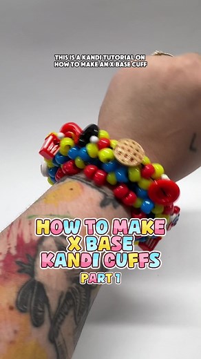 X Base Candy Cuff Tutorial: Pony Bead Bracelet Pattern