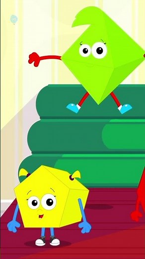 Ten Little Shapes Jumping on the Bed #shorts #nurseryrhymes #kidssongs