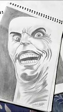 Terrifying Smile 🎃 | Pencil Sketch of a Creepy Face | #shorts