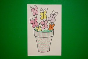 Let's Draw a Butterfly Flower Pot!