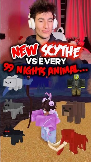 The Most POWERFUL 99 NIGHTS Scythe WEAPON VS EVERY Animal…👀🐺⚔️