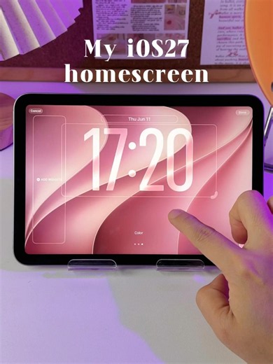 Setting up my iOS 27 Home Screen layout 👀 this update looks great, and the widgets are fun.#iOS27 #iPados27 #ipados #ios #NEWiOS #Apple #TechTok #widget #fyp #micowidget