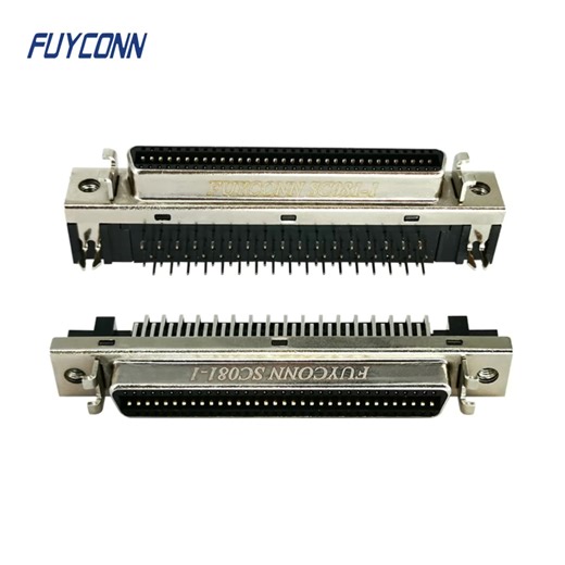 Mini D Ribbon MDR Connector Right Angle PCB 68Pin SCSI Connector, 1.27mm Pitch R/A Female 68 Pin SCSI Servo Connector