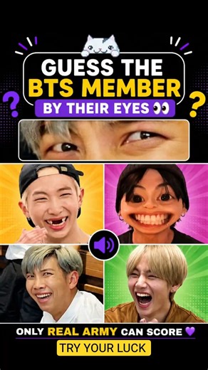 Guess the BTS Member by Their Eyes 👀 | Only Real ARMY Can Score💜 #Shorts#bts