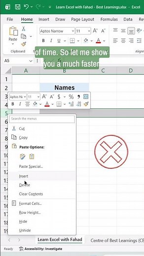 How to remove extra cells from excel sheet #excel #exceltips #exceltutorial