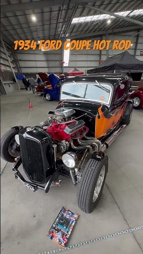 1934 Ford Coupe Hot Rod with Flames Paint Job.