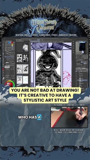 You are not bad at Drawing! It's creative to have a Stylistic Art Style #comicartist #manga #art
