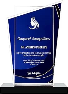 Victory Trophy - Custom Acrylic Award Plaque for Employee Recognition, Graduation, Retirement, Corporate Gifts, Milestone Celebrations, and Sports Achievements (8-inch)