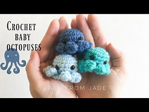 QUICK & EASY - Crochet baby octopus *no sew* tutorial (step by step) Left-Handed
