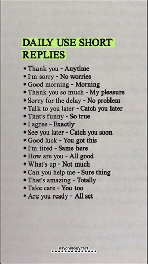 Which short reply do you use the most — “No worries”, “Anytime”, or “All good”? #psychologyfacts