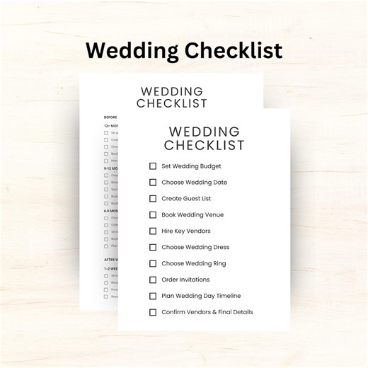 Simple Wedding Planning Checklist Bundle (printable PDF) – Bride to Be Planner - Etsy