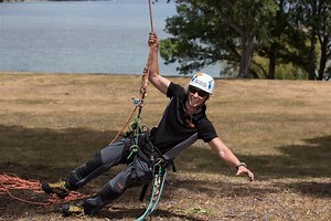 Would-be climber out on a limb (  video)