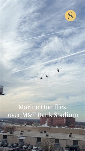Marine One flies over M&T Bank Stadium in Baltimore as President Trump arrives ahead of the Army-Navy Game. | The Baltimore Sun