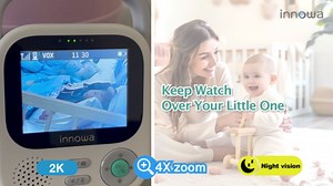 Amazon.com: innowa | Baby Monitor Camera and Night Vision with 2K QHD Camera - Sound Alert, Motion Detection, 2-Way Talk, VOX, Easy Set-up Plug & Play, and 4X Zoom (US AC Adapter, English-Japanese User Manual) : Baby