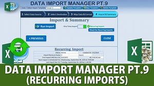 Hello My Friends This week we have gone far beyond the Import Manager by creating a fully automated & recurring system, so that your imports can be done while you sleep or are away at any interval In this week’s Import Manager 9 with you will learn: ☑️ Create an amazing color fade slide button ☑️ Use VBA To Move & Position Shapes ☑️ Learn Conditional Formatting to hide fields ☑️ Save VBA Typing with Data Mapping ☑️ ..and much, much more SEE PART 1 HERE: https://youtu.be/Xgu8c40VTDU SEE PART 2 HE