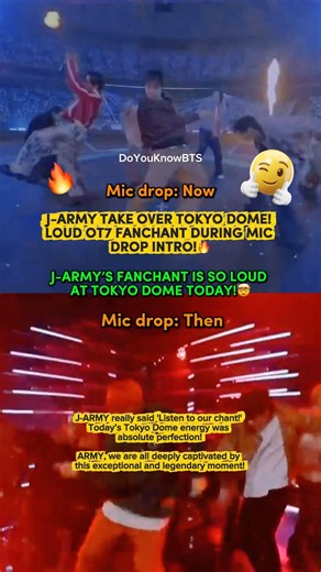 J-ARMY TAKE OVER TOKYO DOME! LOUD OT7 FANCHANT DURING MIC DROP INTRO!🔥 #J-ARMY #BTS #btsintokyo