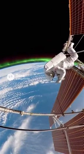 Astronaut captures something incredible during spacewalk ✨ #iss #space #shorts