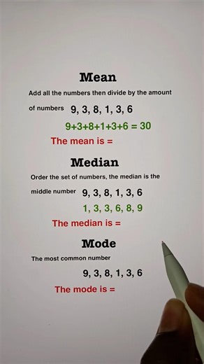Mean Median Mode 🔢