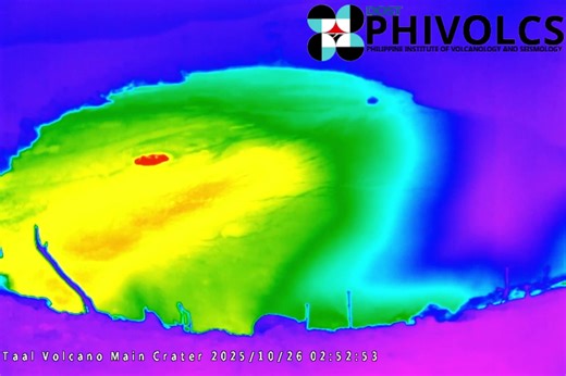 474K views · 159 reactions | WATCH: Time-lapse footage caught three eruptions at Taal Volcano on Sunday, October 26, 2025. These include one minor phreatic eruption at 2:55 a.m. and two minor phreatomagmatic eruptions at 8:13 a.m. and 8:20 a.m. Alert Level 1 remains over Taal Volcano, according to Phivolcs. (Courtesy: Phivolcs) | ABS-CBN News | Facebook