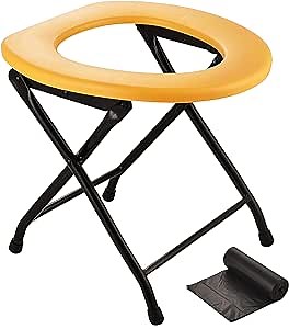 AOSION Camping Toilets Portable, Portable Toilet for Adults, Portable Toilet for Camping, Folding Toilet Camping Seat,Travel Toilet Car Toilet for Hiking and Boating.(Yellow)