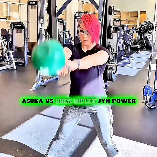 Rhea Ripley 😈💪 vs Asuka 🎨🔥 | Gym Power Battle | WWE Strength Test #wwe #short #edit
