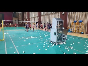 Intelligent badminton training machine shuttlecock feeder with display screen