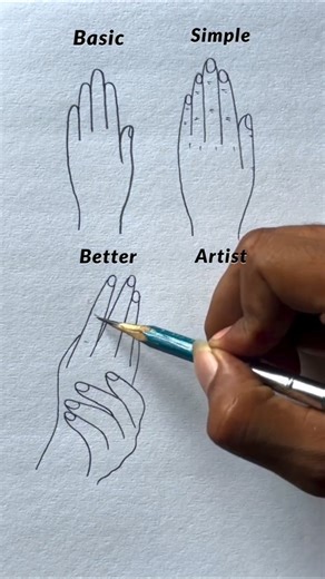 Beautiful hand art drawing. Simple, creative & satisfying art