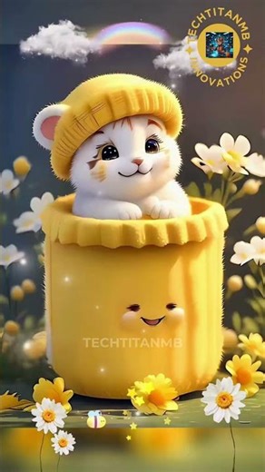 Cat Rides a Mini Bike to Pick Flowers 🌸🐾 | Cute AI Adventure | TechTitanMB