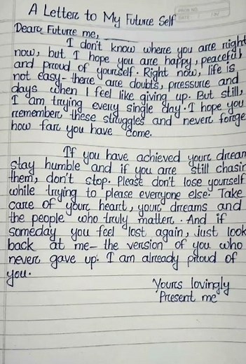 A Letter To My Future Self ❤️✨